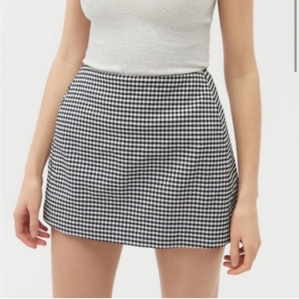 Urban Outfitters Black & White Checkered Mini Skirt